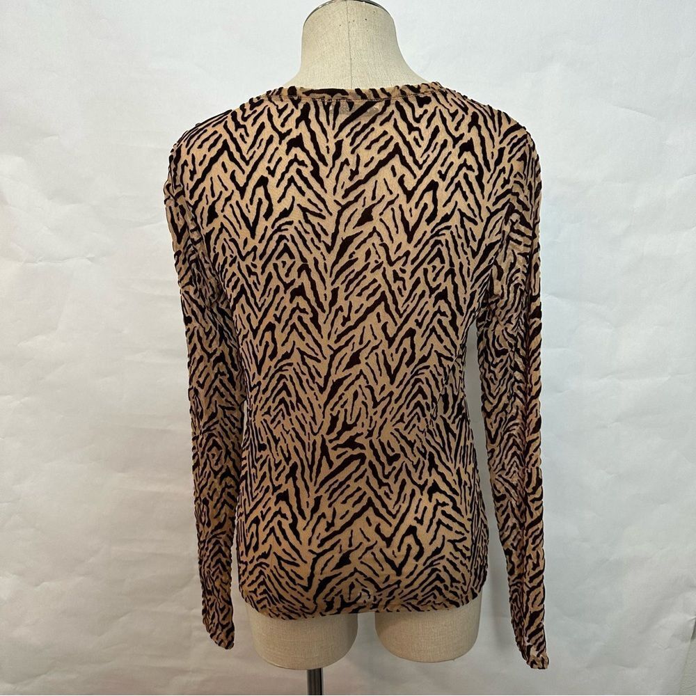 Zara Printed Mesh Long Sleeve Top 138 - Picture 2 of 2